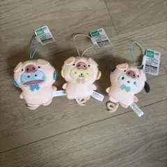 산리오 캐릭터즈 도부츠 착용형 마스코트 3점 세트 코부타편