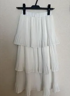 SHEIN レディース ソリッドカラー レイヤード フリル裾 マキシスカート