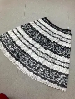 （K08504）フランコフェラーロ　レースプリント　スカート　フラワー　花柄　2
