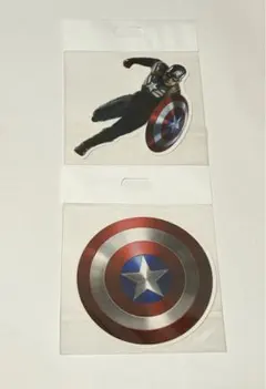 MARVEL キャプテンアメリカ　ステッカー　2点セット