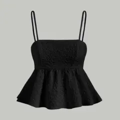SHEIN フリルキャミソール　ブラック　XS レイヤード