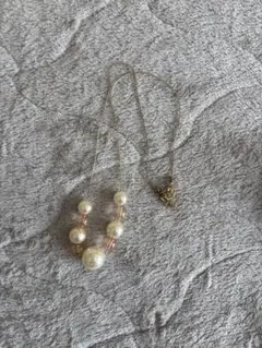 パールビーズ ネックレス ホワイト ピンク