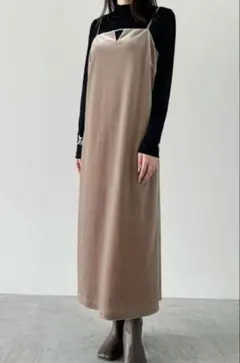 LILIAN CARAT♡ベージュ キャミワンピース ロング