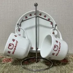 ハローキティ　ミニティーカップセット　スタンド付き　1999年製 ＆オマケ付き
