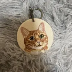 猫 刺繍 キーホルダー