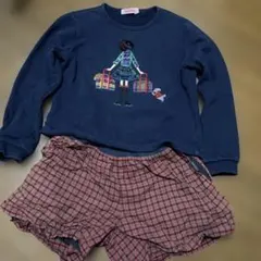 ファミリア　130 ファミリア 130 女の子 ニットセーター 長袖 ホワイト 白 ブルーリボン