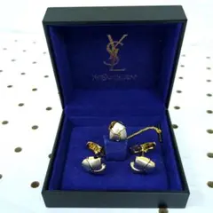 イヴサンローラン ネクタイピン カフリンクス セット シルバー ゴールドカラー