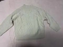 クリーム色 ケーブルニット 長袖セーター　冬服　タートルネック　シンプリシテェ