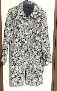 希少•【ジャガード織り／ボダニカル総柄】アニエスベー／ステンカラーコート