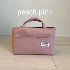 バッグインバッグ　帆布ピーチピンク