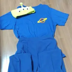 トイストーリー リトルグリーンメン ヘアバンド 仮装 青Tシャツ 青パンツ