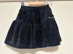 キッズ ベロア調 キュロットスカート ブラック