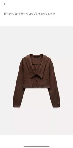 ZARA クロップド　チェックシャツ　xs