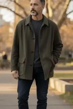 本日迄ハロッズ　カーキ色 高級ウールジャケットブルゾン