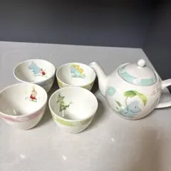 キャラクターイラストのティーポットとボウルセット　ムーミン【希少】　　レア物