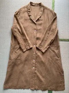美品✨石見銀山 群言堂 スタンドカラーチュニックシャツ サマーウール 