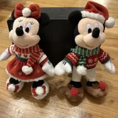 2024ミッキー・ミニー クリスマスぬいぐるみバッチ