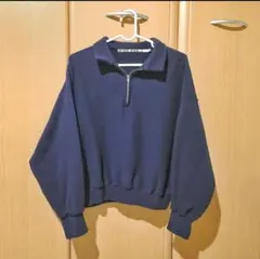 ネイビー ハーフジップ トレーナーのサムネイル