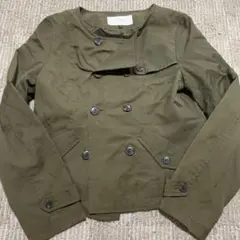 ノーカラージャケット　ミニ丈　ショート丈