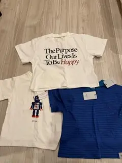 Tシャツ3枚セット（ロボット・テキスト・ストライプ）