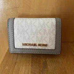 MICHAEL KORS お財布 レザー カードケース ホワイト/グレー