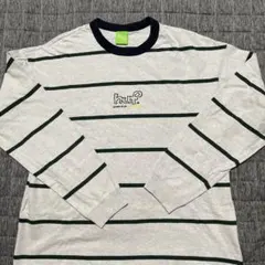 HUF tシャツ　DROP OUT STRIPE CREW ASH GRAY Mのサムネイル