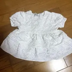 ホワイト刺繍入り半袖ブラウス 100cm