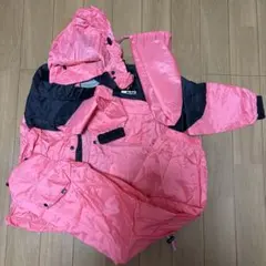 子供用140㎝　ナイロン製ピンクレインスーツ上下セット