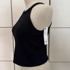 リブ編み 黒 タンクトップ Mサイズ