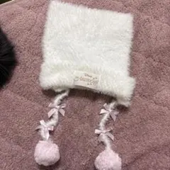 マリーちゃん おしゃれキャット ホワイトファーキャップ ピンクポンポン付き