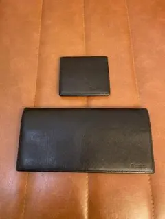 Aquascutum(アクアスキュータム)ブラックレザー長財布・小銭入れ　セットのサムネイル