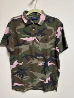 【美品・M】ポロラルフローレン ポロシャツ カモフラ 迷彩 ピンク
