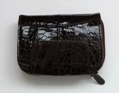 クロコダイルキーケース付きコインケース 濃茶(エナメル)