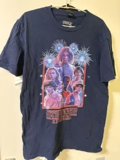 Netflix Stranger Things Tシャツ ネイビーのサムネイル