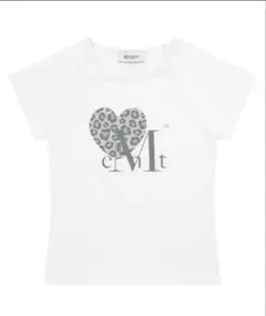 MUCENTムセント ホワイト ヒョウ柄ハート 半袖Tシャツ XS