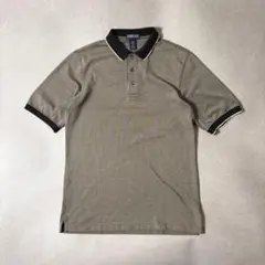 ランズエンド 半袖ポロシャツ usa製90s 00s ベージュ×ブラック 総柄のサムネイル