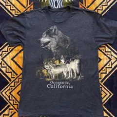 アニマルプリントTシャツ　Mサイズ　紺