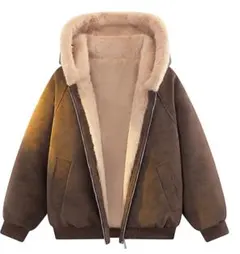 メンズジャケットフード付きフェイクファーボンバージャケット M L XL