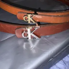 Calvin Klein レザーベルト ブラウン2本セットお値下げのサムネイル