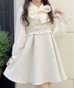 ROJITAボウタイリボンツイードワンピース