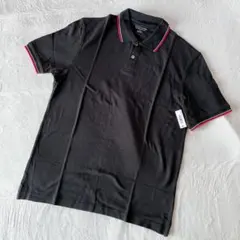 ポロシャツ コットンピケ スリムフィット メンズ ブラック M