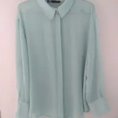 ZARA　シアー　シャツ　ブラウス　長袖