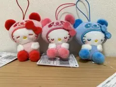 サンリオ　むにゃすやマスコット　パンダキティ　3点セット