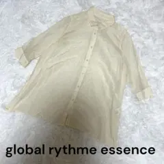 シアーシャツ アイボリー 7分袖 透け感 上品 大人きれいめ ブラウス