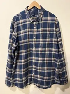 ギャップ（GAP） ネルシャツ XL ネイビー/ベージュ古着 値引交渉可❗️