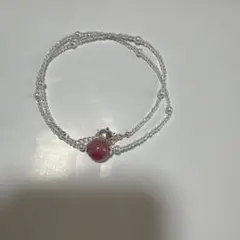 最終値下げ天然石ロードナイトシリカビーズ 2連ブレスレット