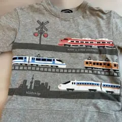 クレードスコープ　電車プリント トレーナー 110㎝グレー