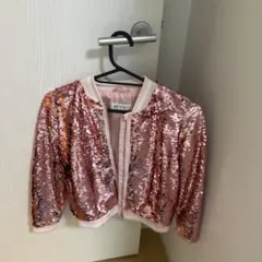 H&M キッズ スパンコール ブルゾン ピンク