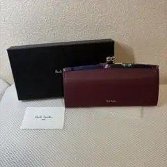 【未使用品】ポールスミス アイリストリム2 口金 がま口長財布 バーガンディ