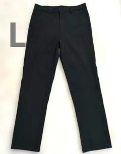 【新品】スリムフィットパンツ　ブラック　Lサイズ　裏起毛　ビジネス　オフィス